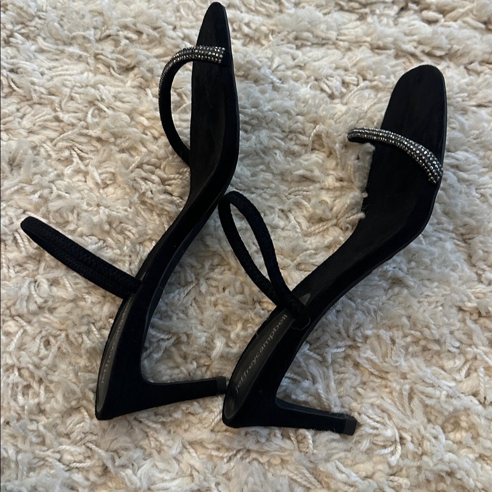 New! Jeffrey Campbell black rhinestone stray low heel 7.5 - Picture 6 of 7